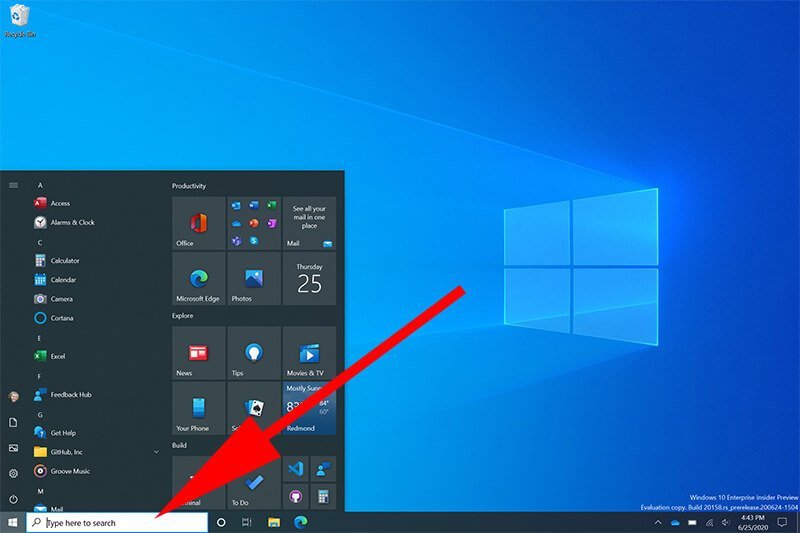 Windows 10 start menu 1
